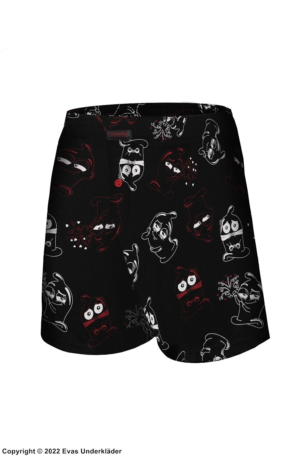 Men's boxer shorts, high quality cotton, condom-pattern